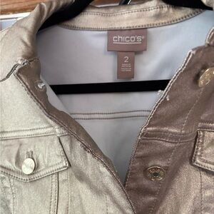 Chico's Metallic Gold Jean Jacket
